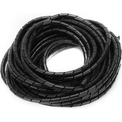 Spiralkabel, Flexibler Kabelorganisator, Kabelmanagement, Schwarz, Ø 8 Mm, 10 Meter Für Kabel