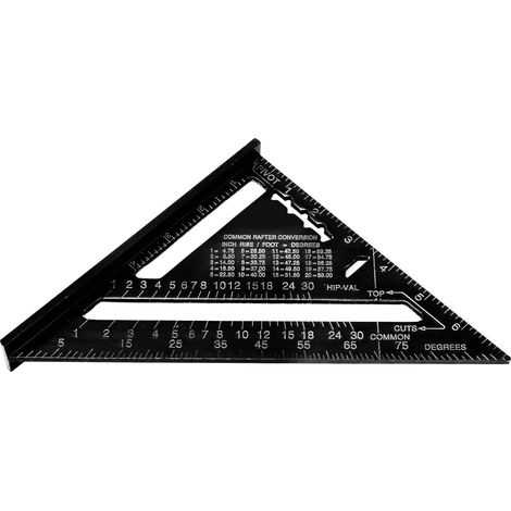 Dreieckiger Winkelmesser Aus Aluminiumlegierung Mit Imperialer Und Metrischer Skala Für Schreiner/ingenieure, Schwarz