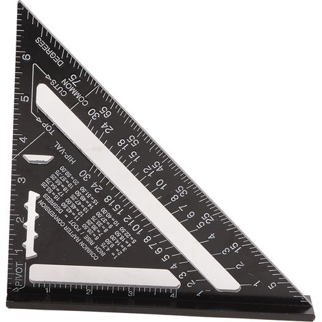 Schwarzes Dreiecklineal, Rechtwinkliger Aluminium-winkelmesser Für Holzarbeiten, 0,7 Zoll, 90°