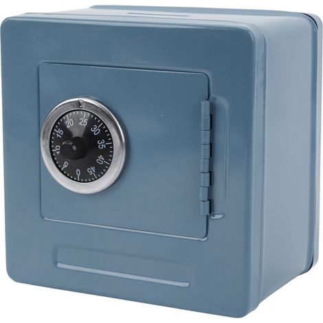 Robuster Metallsafe Mit Zahlenschloss, Multifunktionalem Kombinationsschloss, Großem Fassungsvermögen, Aufbewahrungsmöglichkeiten Für Bargeld, Schecks Und Schlüssel, Blau