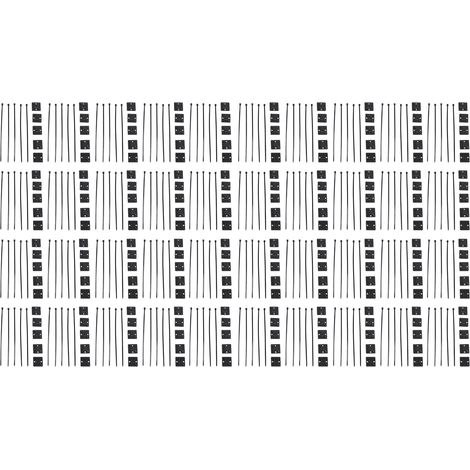 Nylon-kabelbinder, 200 Stück, Stark Selbstsichernd, Hitzebeständig, Mit Halterungen Für 20x20-mm-zäune, Schwarz