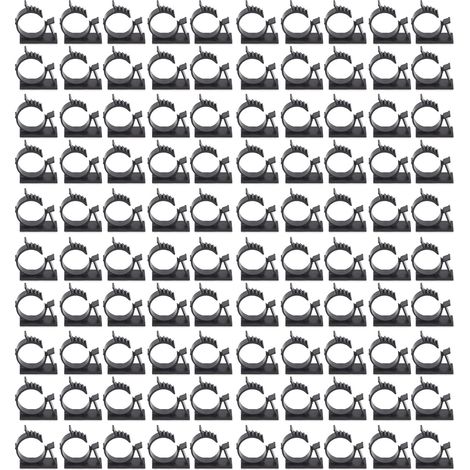 100 Stück Verstellbare, Selbstklebende Kabelbinder, Wiederverwendbare Kabelmanagement-clips Aus Pa66-nylon, Schwarz Yx 0810 (8x10mm/0,3x0,4in)