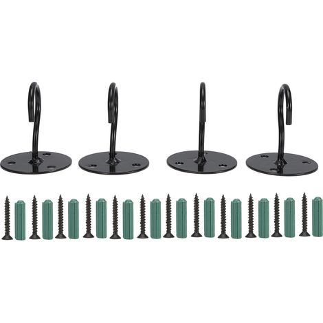 Metallene Deckenhaken Für Zuhause, 4 Stück, Wandmontage Für Laternen, Blumentöpfe, Windspiele, Schwarz