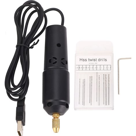 Mikroelektrischer Usb-handbohrschraubstock Für Harz-, Kunststoff-, Holz- Und Schmuckbearbeitung, 5 V 2 A