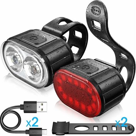 Komplettes Fahrradbeleuchtungsset, Led-sportfahrrad-rücklicht Und -vorderlicht, 4-stufiges Vorderlicht Und 6-stufiges Rücklicht, Perfekt Für Mountainbiken Oder Rennradfahren