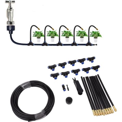 Automatisches 360°-tropfbewässerungsset – 8-mm-schlauch, Verstellbare Universal-sprühdüse, Kupfer-zerstäubungssystem Für Garten/rasen/gewächshaus – Mehrdirektionale Rotation