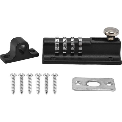 Zahlenschloss Mit Riegel, Sicherem Passwort, Langlebiger, Rostbeständiger Beschichtung, 4-stelliger Zahlencode Für Pooltore, Zäune, Landwirtschaftliche Flächen, Schwarz