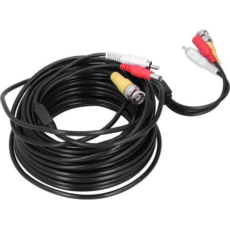 Tragbares 3-in-1-cctv-kabel, Audio-video-stromkabel, Bnc- + Rca- + Dc-anschluss Für Dvr-überwachungssysteme (15 M 49,2 Ft)