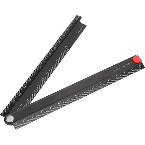 Klappbarer Metall-schreibtischlineal (90°), Tragbar, Mit Einem 0-300 Mm Langen Lineal Aus Aluminiumlegierung, Klar Und Präzise Für Heimarbeit Und Autofahrten.