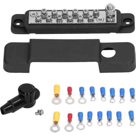 12-poliger Stromverteilerblock Mit Abdeckung Für Wohnwagen/yachten, 48 V Dc, 150 A, Schwarz