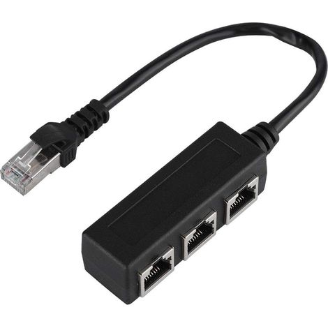 Ausla Ethernet-verlängerungskabel, Rj45-stecker Auf 3 Rj45-buchsen-adapter, Ethernet-verlängerungskabel
