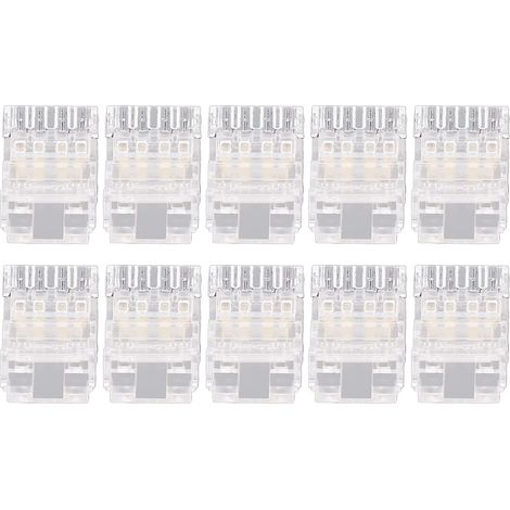 10 Stück 10 Mm 4-polige Transparente, Lötfreie Led-streifenverbinder, Kabellose Klemmen, Anschlussklemmen Für Zuhause, Schule, Büro
