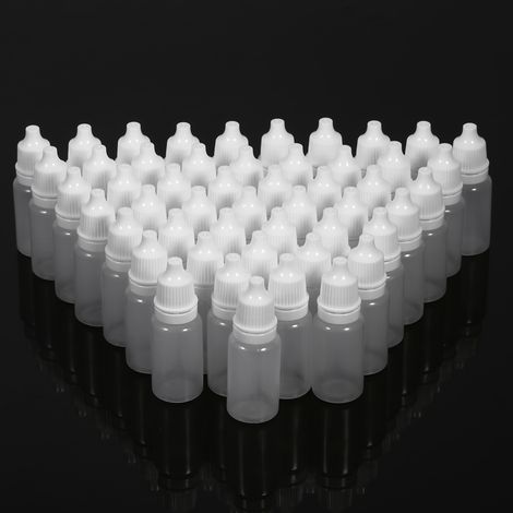 50 Stück 10 Ml Leere, Quetschbare Kunststoffflaschen Mit Tropfverschluss Für Augenflüssigkeiten