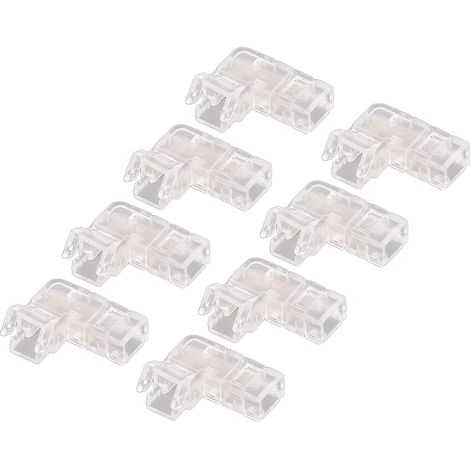Stück 2-polige 5-mm-cob-led-streifenverbinder, Transparente L-förmige Verbinder, Lötfreie Anschlussverlängerungsadapter, 2-poliger Streifenlichtverbinder