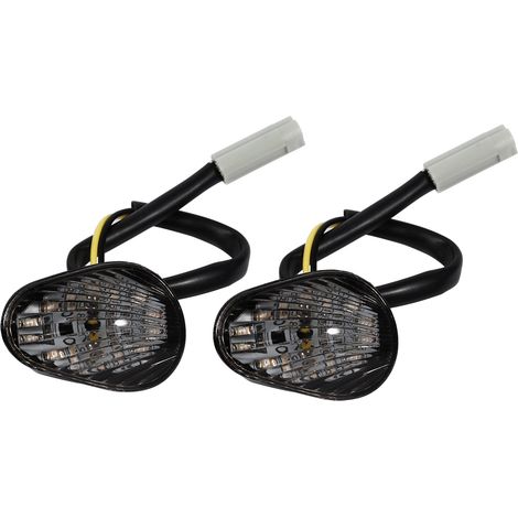 Paar Bernsteinfarbene Led-blinker (einbauleuchte) Für Yamaha Yzf R1 R6 R6s (rauchglas)