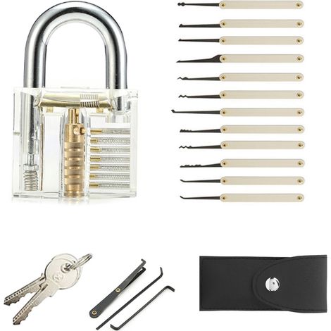 Schlossknacker-set, Schlüsselentferner, Schlosserbedarf, Griffwerkzeug Mit Transparenter Abdeckung, 15-teilig