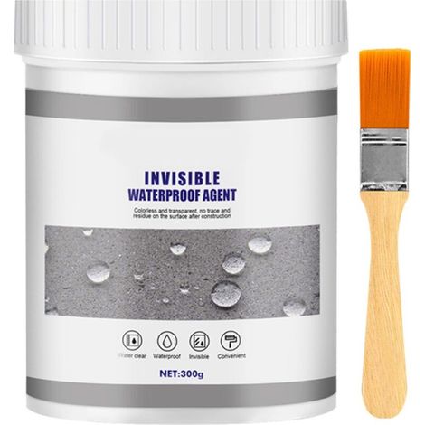 Sixrun Wasserdichtes, Transparentes, Auslaufsicheres, Isolierendes Dichtmittel Mit Pinsel Für Zementwandfliesen, Decken, Dächer (300 G)