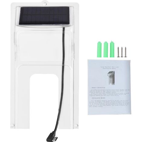 Regenschutz Für Türklingel Mit Solarpanel, Transparente Kunststoff-schutzhülle, Wetterfest, Einfache Montage Für Alle Türklingelmodelle