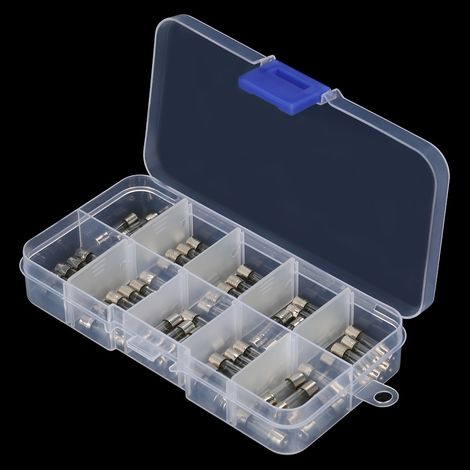 50 Stück, 10 Werte, Schnell Durchschlagende Glasrohrsicherungskästen, Sortiment, 20 Mm