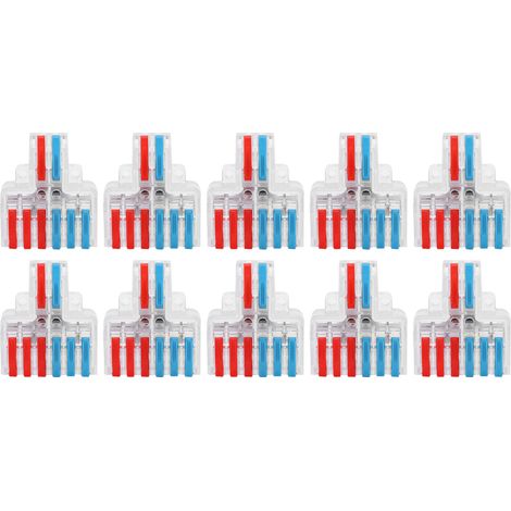 10-teiliger Elektrischer Steckverbinder, Drahtblock, Schnellverbinder-klemmenblock, 2 Eingänge, 6 Ausgänge, Lt-623, Transparent