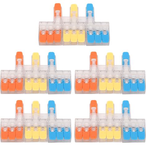 3-zu-9-hebel-drahtverbinder-set, 5-teilig, Schnellverdrahtungskabelverbinder, 41a 450v Steckklemmenblock