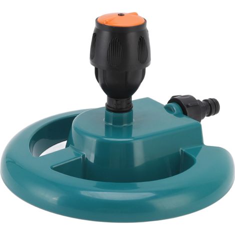 Gartensprenger Mit Automatischer 360°-drehung Und Robustem, Rundem Abs-sockel. Weit Verbreiteter Rasensprenger Für Gartenwege Und Rasenflächen.