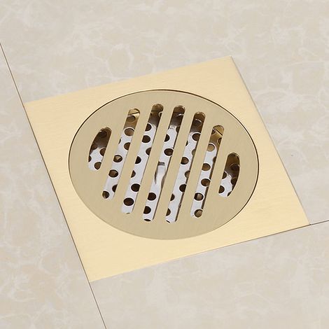 Quadratischer Bodenablauf Für Dusche Und Bad, Messingrost, Eingebautes Sieb, Wohnaccessoire