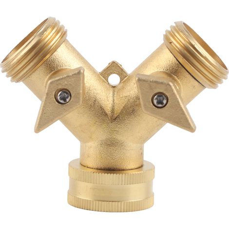 Allbrass 2-wege-gartenschlauchverteiler, Robuster Und Benutzerfreundlicher Auslass Für 3/4" Npt