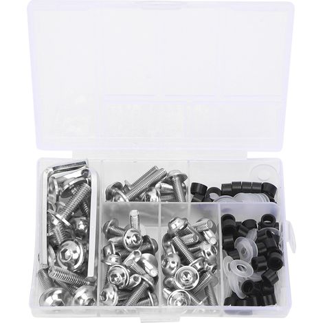 158-teiliges Universal-verkleidungsschrauben-, Dichtungs- Und Schraubenschlüssel-set, Motorradzubehör, Silber
