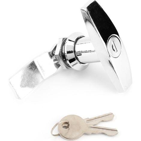 Heckmontiertes T-griff-schloss, Werkzeugkasten-garagentorschloss Mit Schlüsseln Für Anhänger, Wohnwagen, Vorzelt (silber)