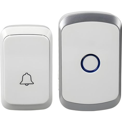 Kabellose Türklingel, Batteriebetriebenes Kabelloses Türklingel-set, Silberne Türklingel Mit 1 Sender Und 1 Empfänger Für Zuhause