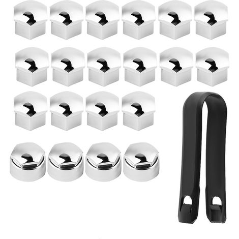 20 Stück 17 Mm Auto-radmuttern, Auto-nabenschrauben, Diebstahlschutzkappen, Silberfarben