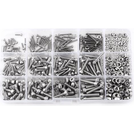 480-teiliges Set Aus Innensechskantschrauben Und Muttern Aus Edelstahl Ss304, M2, M3 Und M4