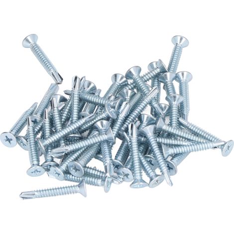 Befestigungsset Aus Kohlenstoffstahl, 4,8 X 32 Mm Selbstbohrende Kreuzschlitzschrauben, 50 Stück, Flachkopf-reparaturbefestigungsset