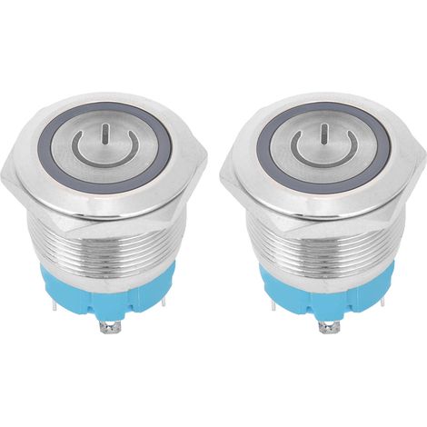 Stück 4-polige Drucktaster, 3–6 V Dc, 22 Mm Flachkopf-rundtaster Mit Betriebsanzeige, Weiß
