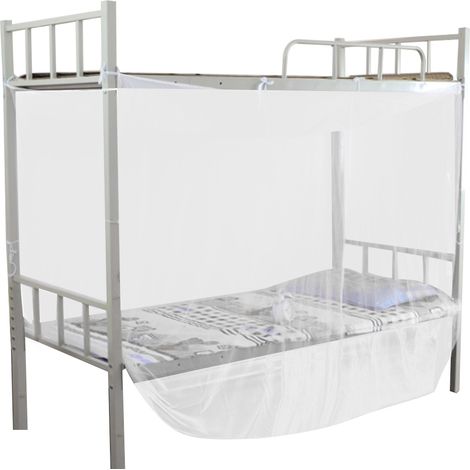 4-eck-betthimmel Mit Moskitonetz, Einzel-, Doppel- Und Queensize-bett, Weißes Netz (90 X 190 X 150 Cm)