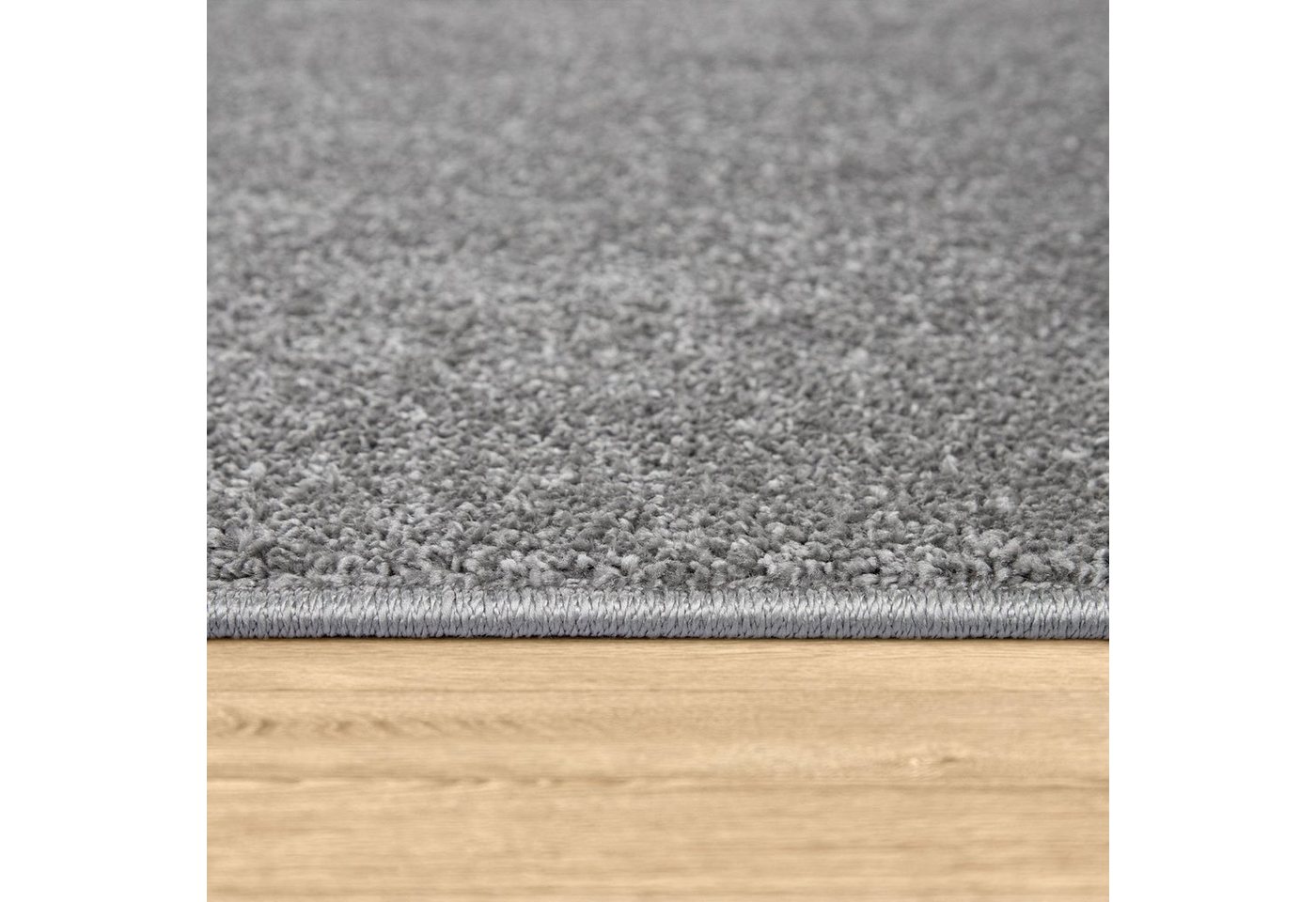 Teppich Für Wohnzimmer Einfarbig Kurzflor Schlicht Und Modern, In Dunkel Grau 240x340 Cm - Paco Home Bild 3