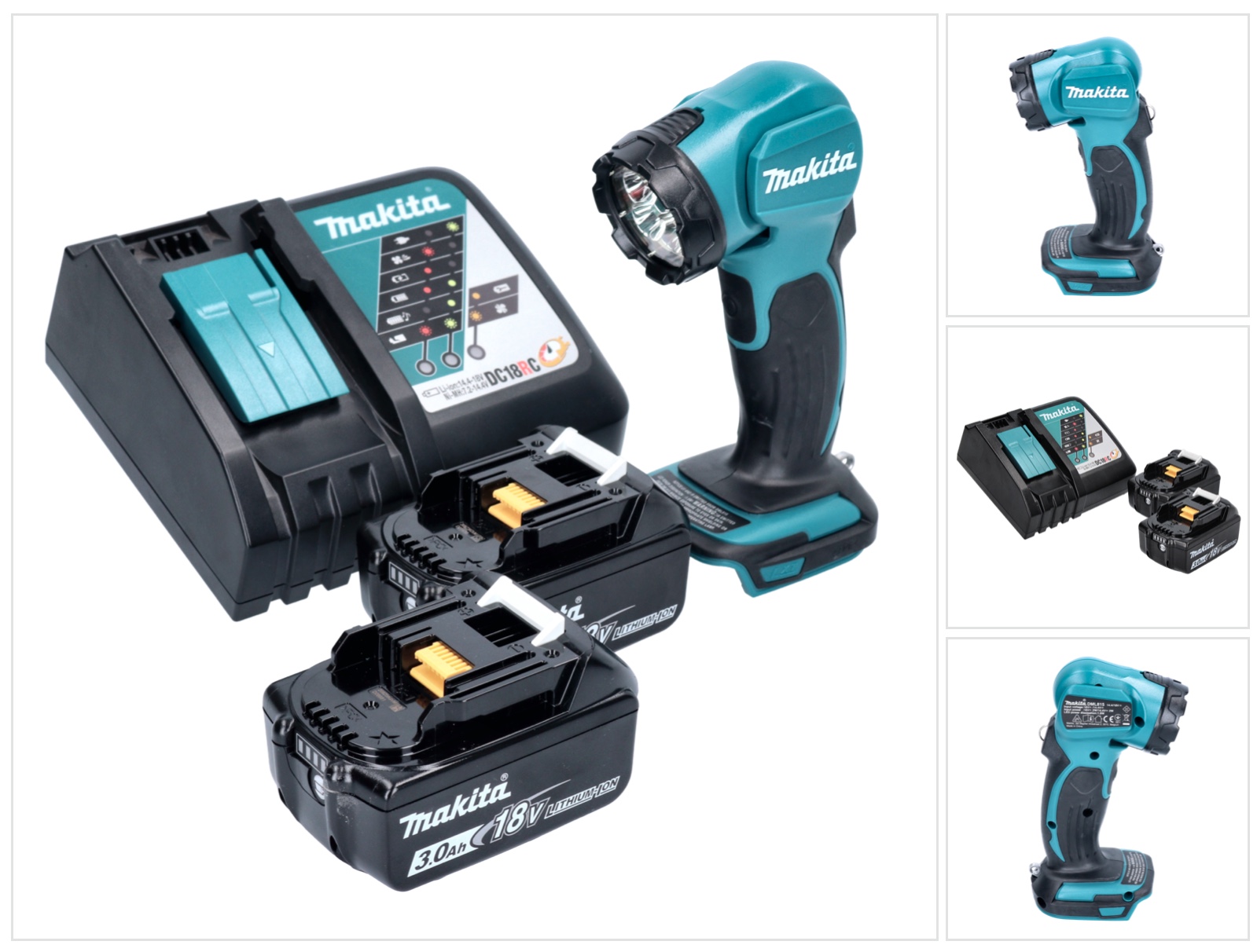 Makita Deadml 815 Rf Led Akku Handleuchte 14,4 - 18 V 160 Lm + 2x Akku 3,0 Ah + Ladegerät