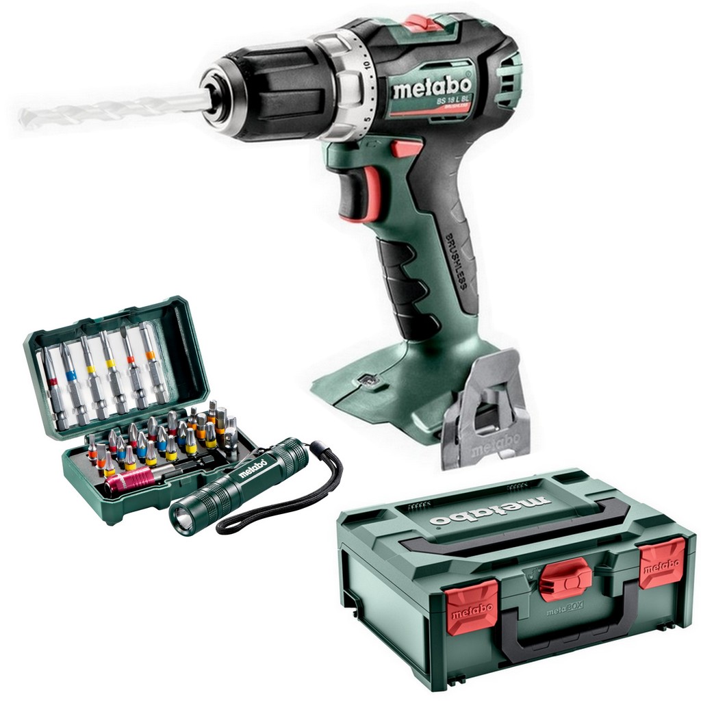 Metabo Akku-bohrschrauber Bs 18 L Bl Solo + Metabox + Bit-box Kirchner Edition