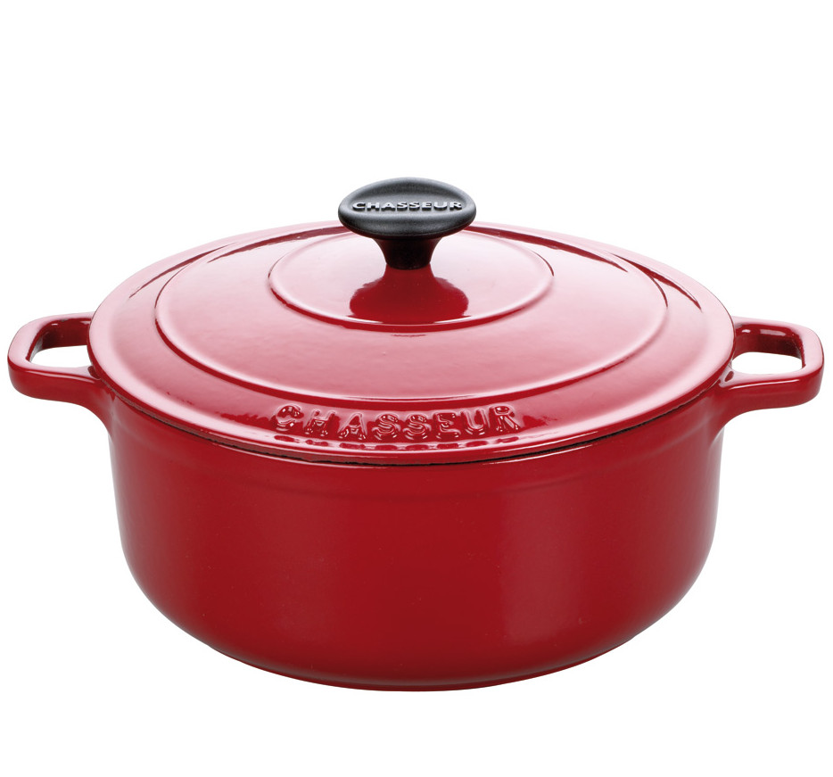 Chasseur - Runde Emaillierte Auflaufform Aus Gusseisen 24 Cm Erhabener Rubin Puc472458
