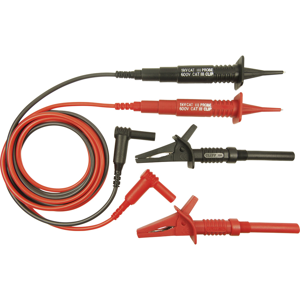 Cliff Cih3007 Sicherheits-messleitungs-set Stecker 4 Mm Prüfspitze 1.50 M Rot, Schwarz 1 St.