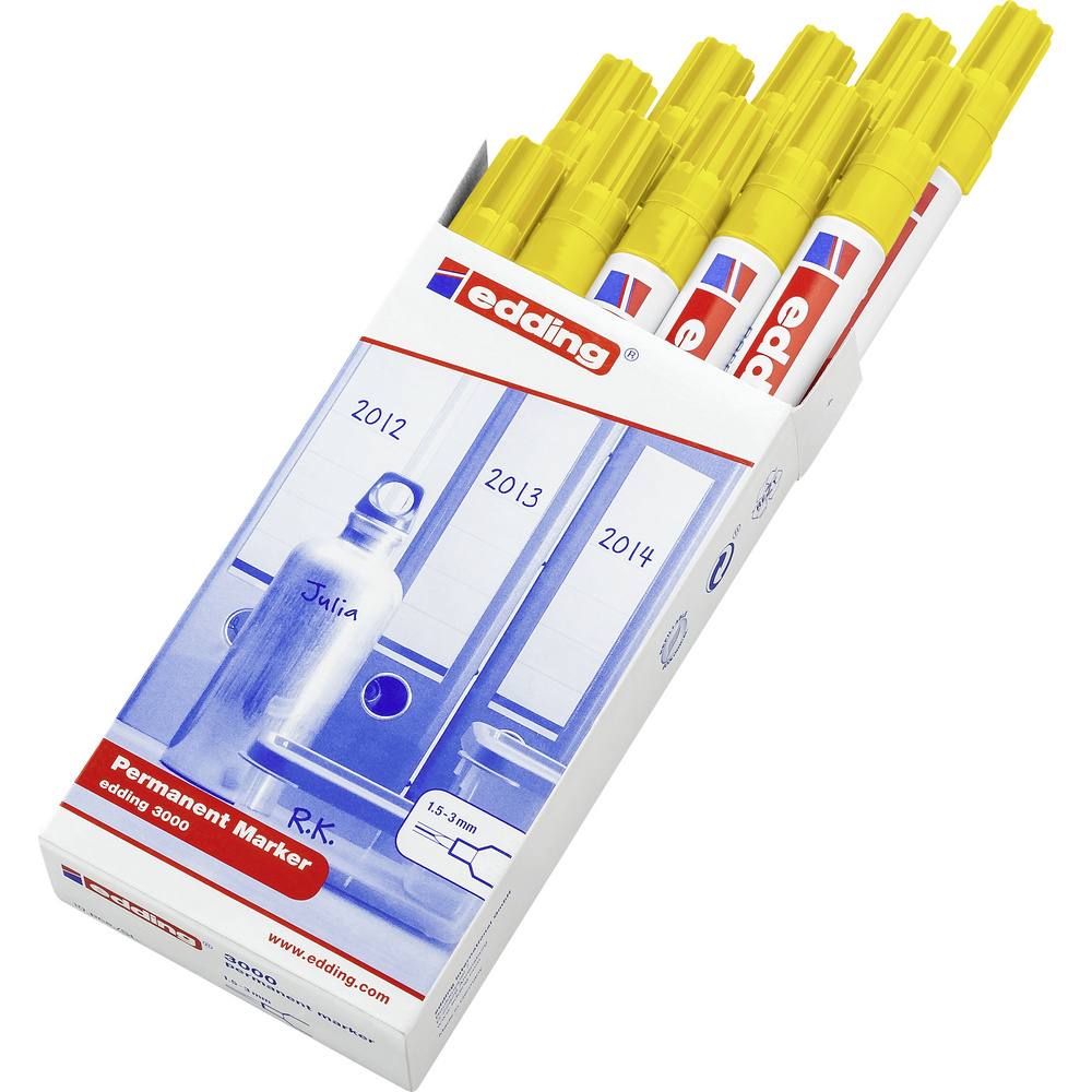Edding E3000 4-3000005 Permanentmarker Gelb Wasserfest: Ja