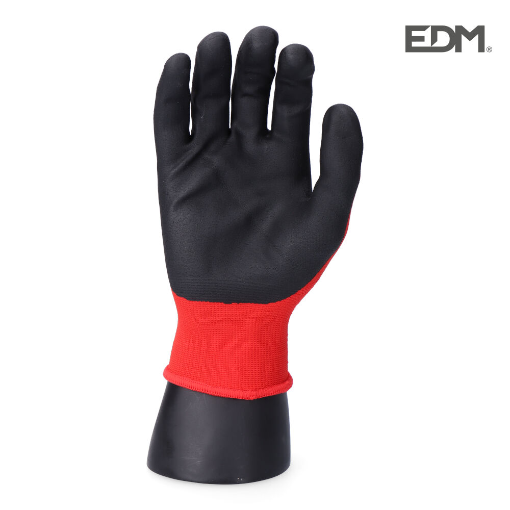 Edm - Handschuh Für Die Mechanische Industrie Mit Nylon/lycra-nitrilbeschichtung, Geeignet Für Touchscreen Der Größe 9