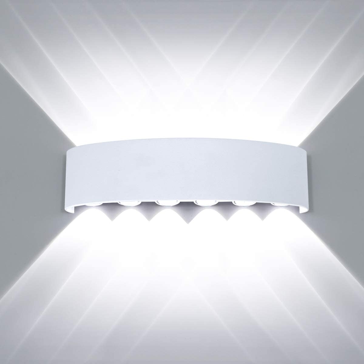Stoex – 12w Led-wandleuchte, Aluminium – Kaltweißes Licht – Modernes Design Mit Nach Oben/unten Gerichtetem Licht Für Wohnzimmer, Schlafzimmer, Flur, Treppenhaus – Verdeckte Wandmontage