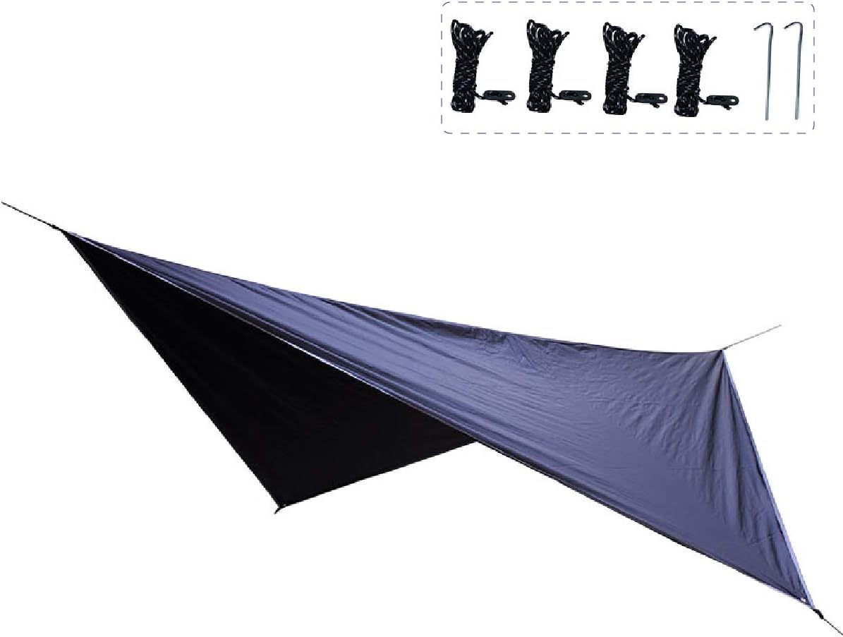 Regendichte Plane, Wasserdichtes Zeltgewebe, Wanderzelt, Tragbarer Sonnenschirm, Uv-beständige Markise Für Camping Und Trekking, Schwarz, 360 X 290 Cm
