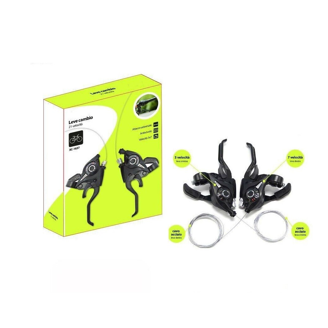 Trade Shop - Paar Fahrradänderungssteuerung + Geschwindigkeitsbremse-leves 3x7 Fahrradknöpfe Xc-1637 -