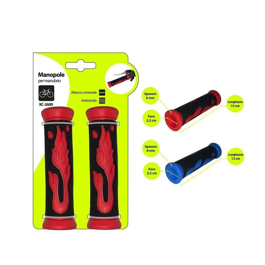 Trade Shop - Paar Lenkerknöpfe Universal Fahrradfarbene Flamme Xc2600 -