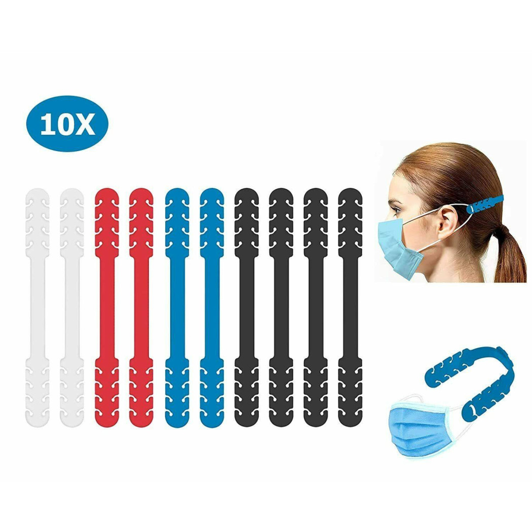 Trade Shop - Ohrenschoner Für Masken, Verstellbare Bänder Mit Gummiband, Für Erwachsene Und Kinder -