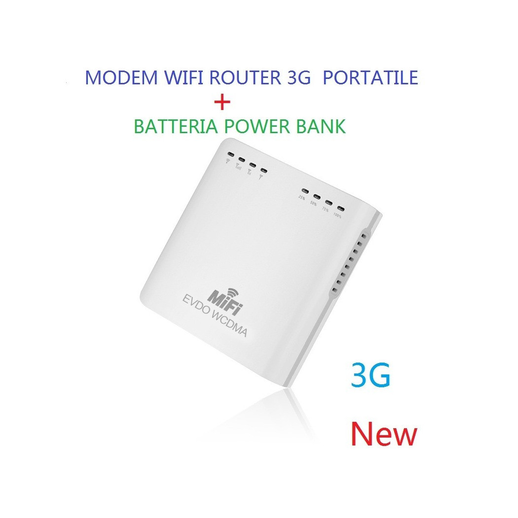 Trade Shop - Wireless Mini Modem Wifi Router 3g-portatile Mit Batteria Support Sim Wcdma -