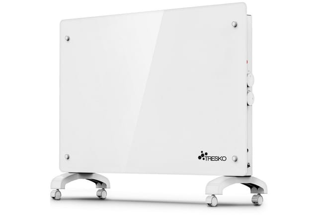 Elektroheizung Weiß 2000w Glaskonvektor Konvektor Wand Heizung Glas Heizkörper Bad - Tresko